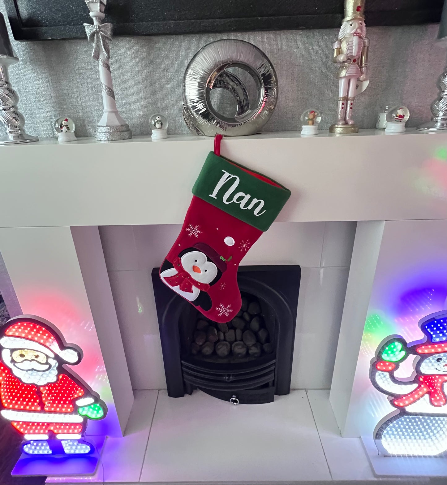 6x Red and Green Christmas Stocking