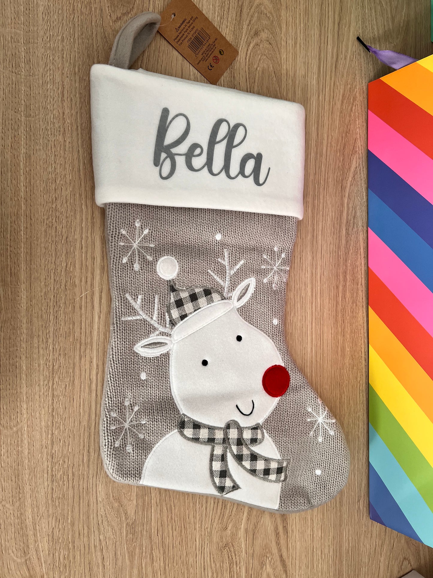 Light Grey Christmas Stocking