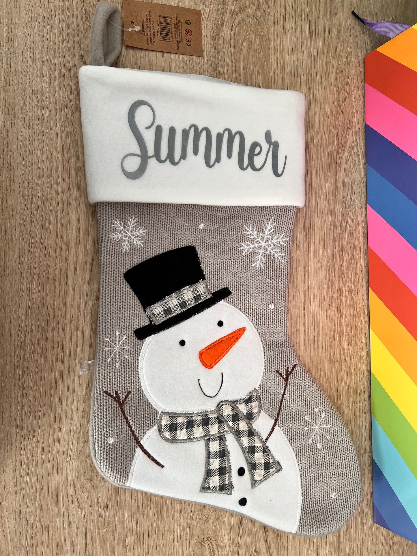 5x Grey Christmas Stockings