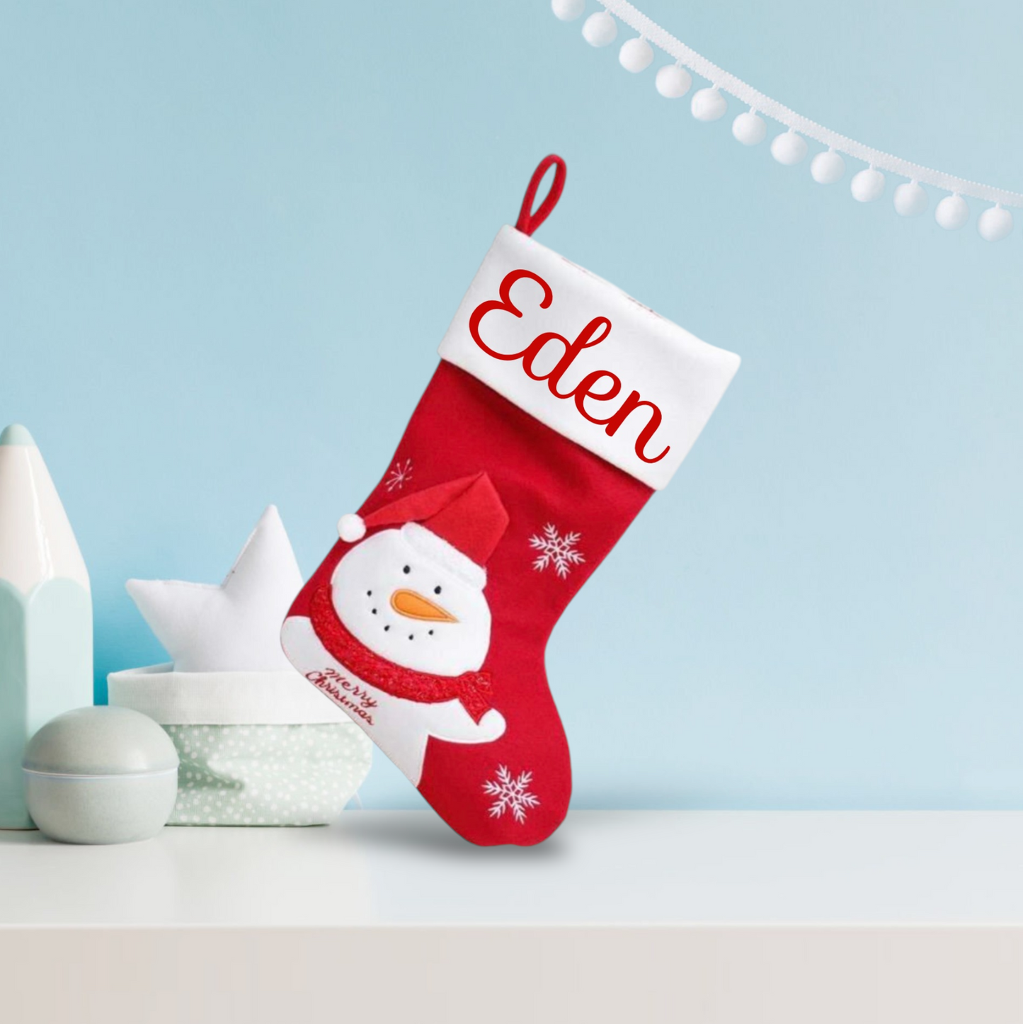 Red and White Christmas Stocking - 3D