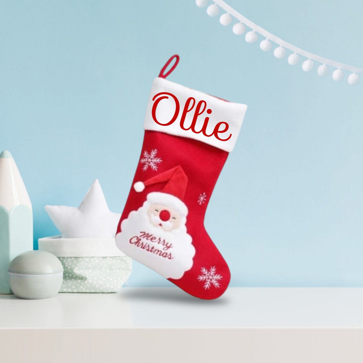 Red and White Christmas Stocking - 3D