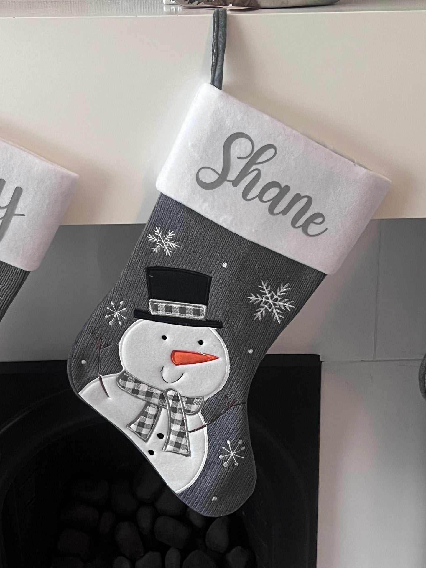 Grey Christmas Stocking