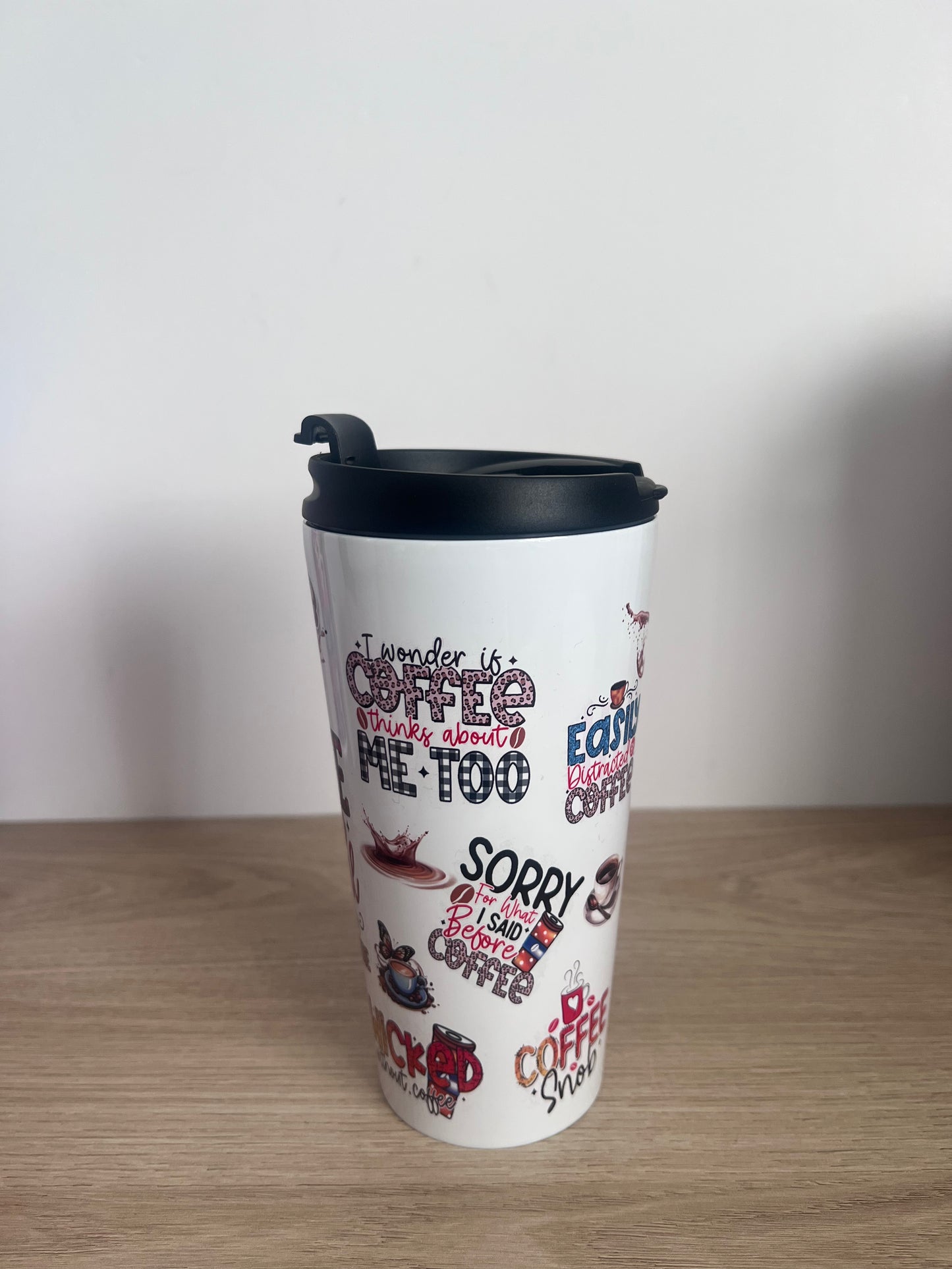 Fun coffee travel mug