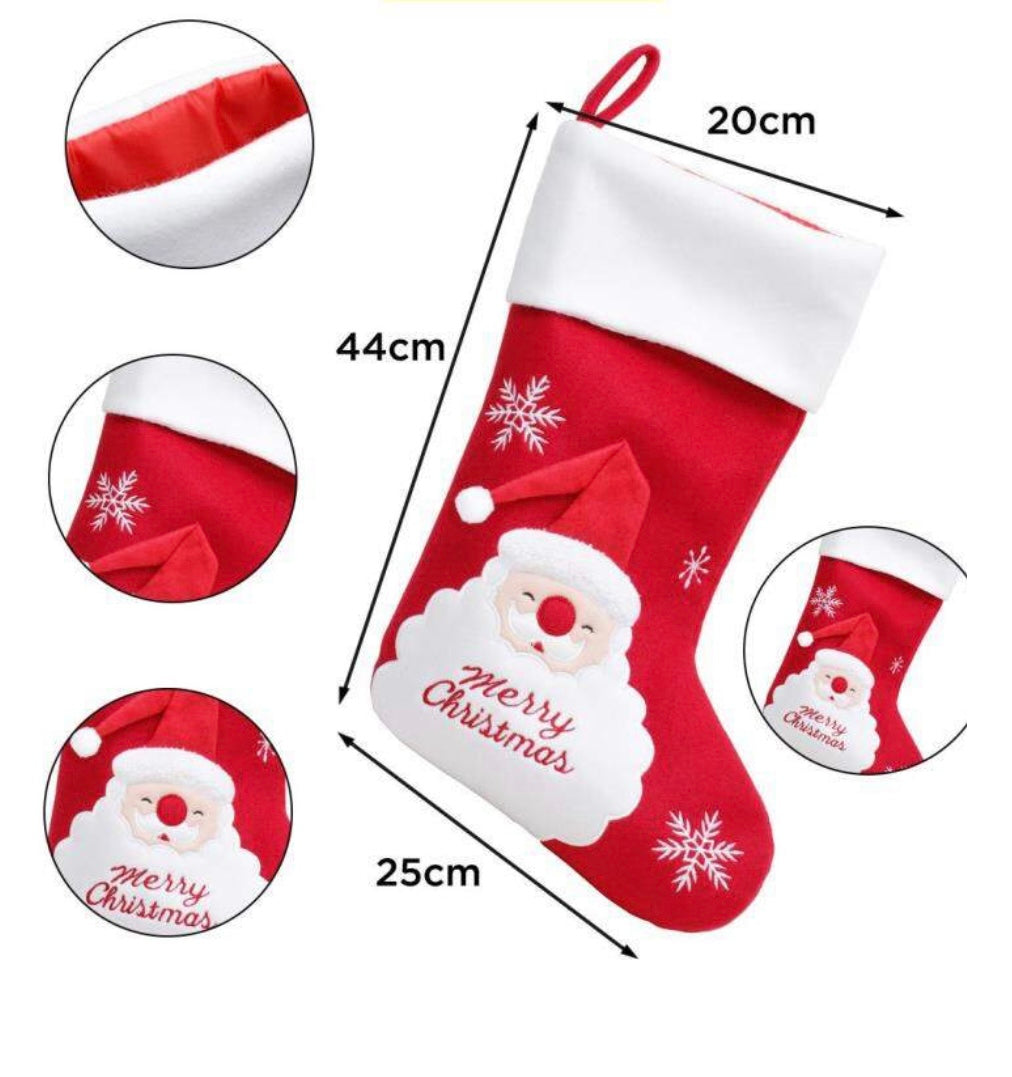 6x Red & White Christmas Stockings
