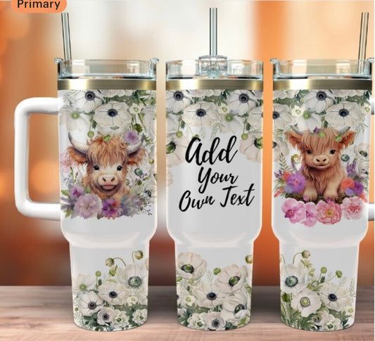 Highland Cow Personalised Tumbler