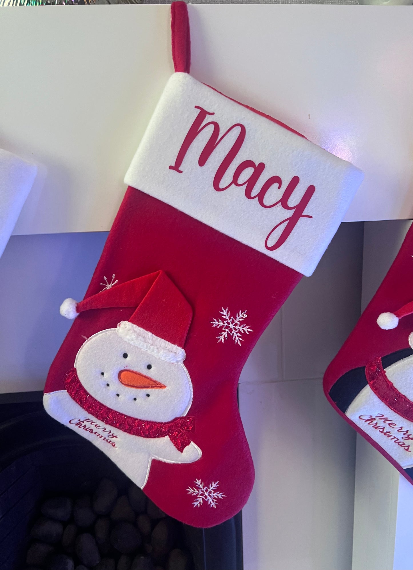 6x Red & White Christmas Stockings