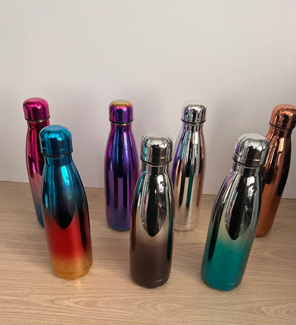 500ml Water Bottle - Metalic Colours