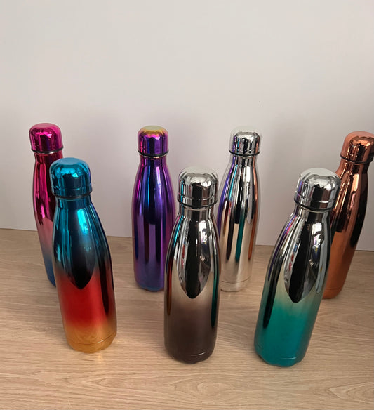 500ml Water Bottle - Metalic Colours
