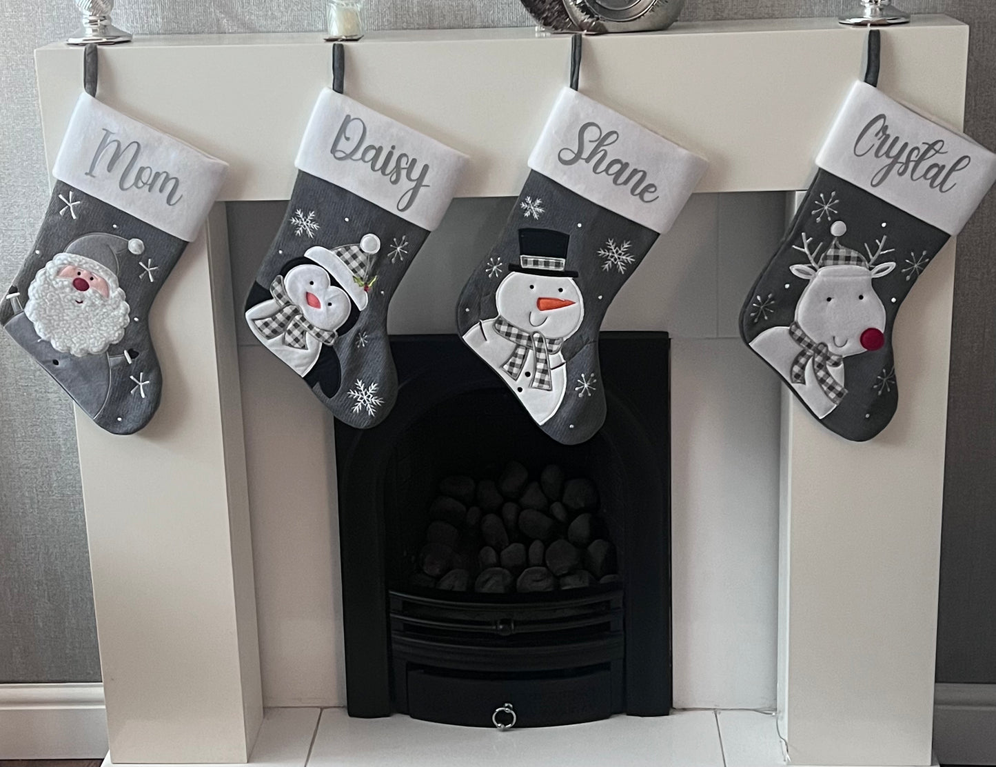 Grey Christmas Stocking