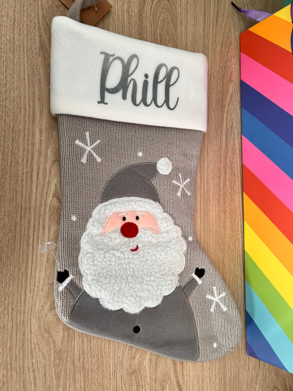 Light Grey Christmas Stocking