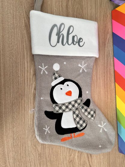 Light Grey Christmas Stocking