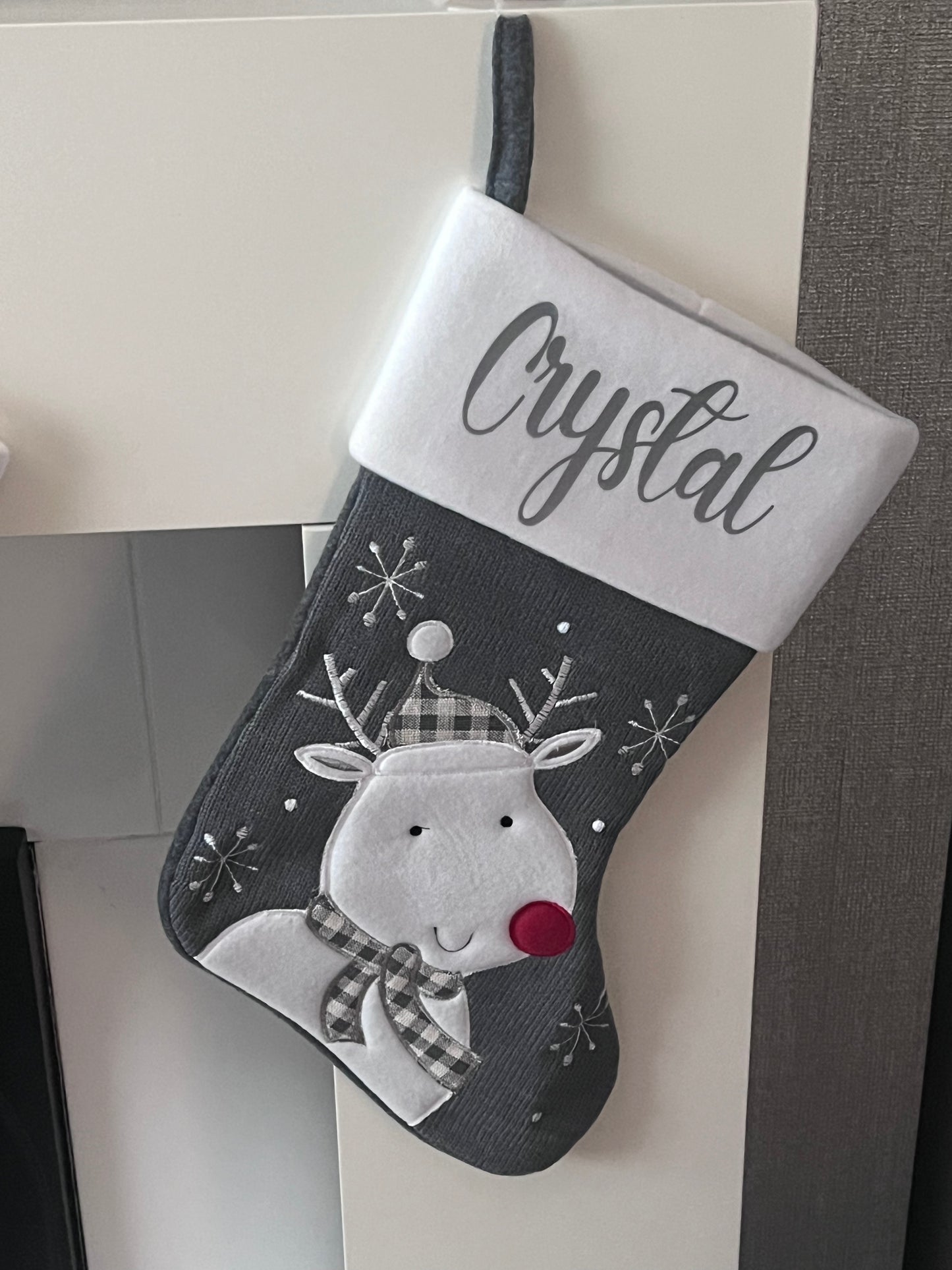 Grey Christmas Stocking