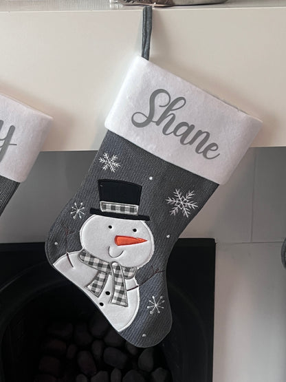 Grey Christmas Stocking