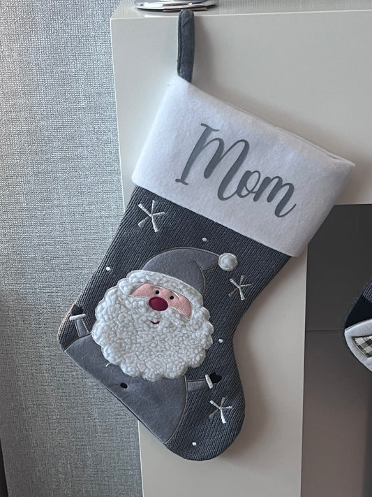 4x Dark Grey Christmas Stockings