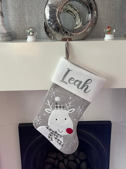 Light Grey Christmas Stocking