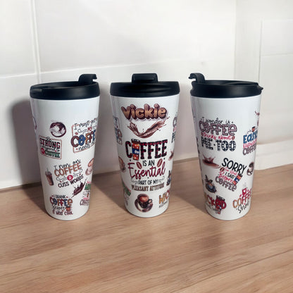 Fun coffee travel mug