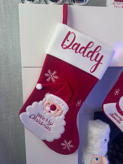 6x Red & White Christmas Stockings