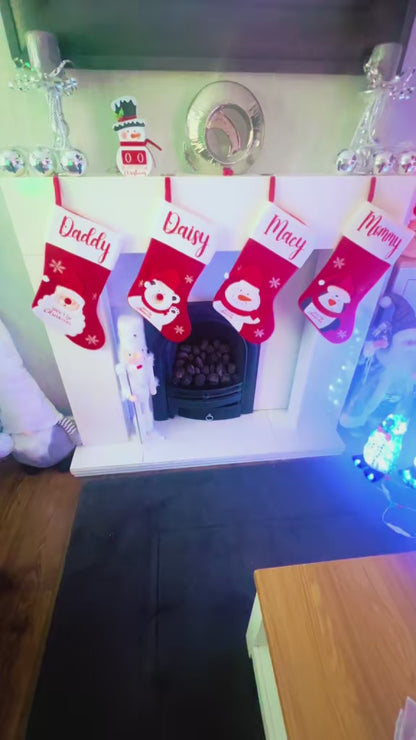 6x Red & White Christmas Stockings