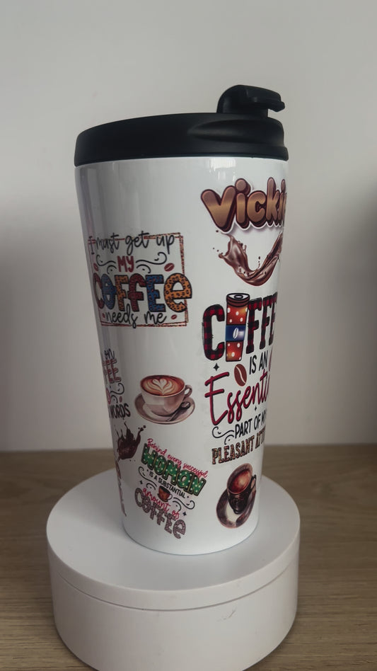 Fun coffee travel mug