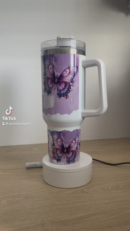 Purple Butterfly Tumbler