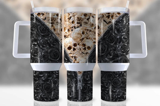 Skulls and Roses 40oz tumbler